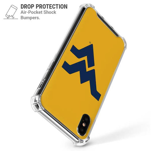 West Virginia University Yellow Background iPhone XS Max Clear Case